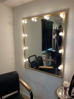 Spiegel goudkleurige rand met dimbare lampjes, Huis en Inrichting, Woonaccessoires | Spiegels, Ophalen, Zo goed als nieuw, Rechthoekig