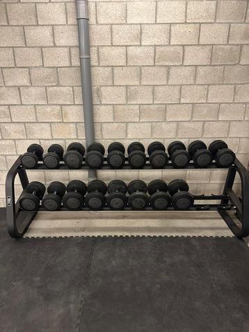 Technogym dumbell set 12kg tot 28kg beschikbaar voor biedingen