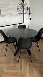 Ikea ronde eettafel + 4 eetstoelen, 100 tot 150 cm, Rond, Zo goed als nieuw, Ophalen