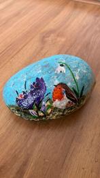 Beschilderde steen roodborstje, Ophalen of Verzenden