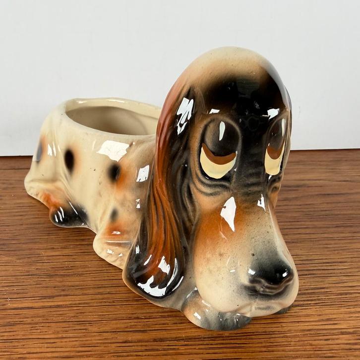 Vintage Jema bloempot Basset hond, Antiek en Kunst, Curiosa en Brocante, Ophalen of Verzenden