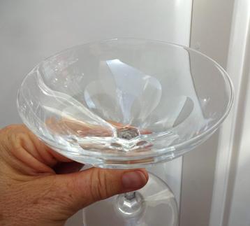 4 x Jaren '20 champagne coupes: facet geslepen kristal beschikbaar voor biedingen