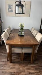 Rivièra Maison Eetkamertafel + 6 Stoelen, Ophalen, Gebruikt, 50 tot 100 cm, Vijf personen of meer
