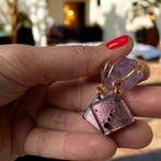Oorbellen amethist mozaïek verguld 14K, Met kristal, Hangers, Paars, Nieuw