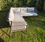 Loungeset Paris - wicker antraciet - kussens taupe., Tuin en Terras, Ophalen, Zo goed als nieuw, Wicker