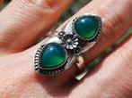 Vanoli 925 zilveren ring met groene agaat maat 18, Sieraden, Tassen en Uiterlijk, Ringen, Daiva1973@hotmail.com, 18 tot 19, Vanoli