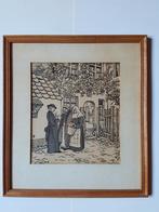 Felix Timmermans, 'Begijnhof te Lier', kalenderplaat 1928, Antiek en Kunst, Verzenden