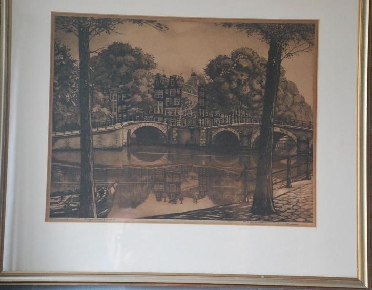 Schilderij /ets, Antiek en Kunst, Kunst | Schilderijen | Klassiek, Ophalen