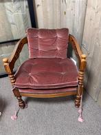 Vintage stoel oud roze kussens, Huis en Inrichting, Fauteuils, Ophalen of Verzenden, Zo goed als nieuw, Minder dan 75 cm