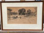 Johan Dijkstra (1896-1978) ets, gesigneerd, Groninger Ploeg, Ophalen of Verzenden