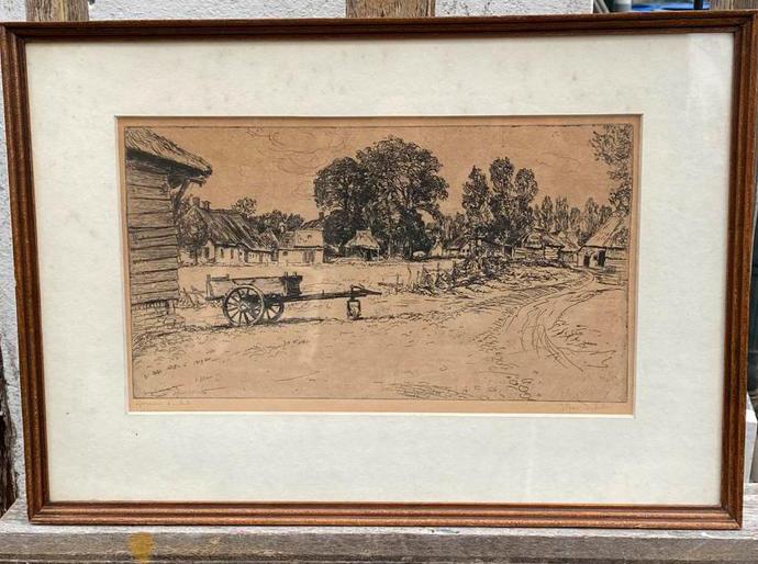 Johan Dijkstra (1896-1978) ets, gesigneerd, Groninger Ploeg, Antiek en Kunst, Kunst | Etsen en Gravures, Ophalen of Verzenden