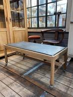 Vintage tafel salontafel met leistenen blad, 50 tot 100 cm, Minder dan 50 cm, Gebruikt, Rechthoekig