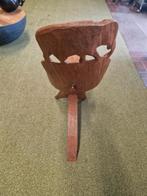 Handgesneden Afrikaans Krukje / Stoel | Hout | Dierenreliëf, Ophalen of Verzenden