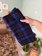 Stof blauwe ruitjes geel rood retro vintage jaren 70, Wol, Blauw, 120 cm of meer, Nieuw