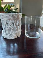 Windlicht/Vaas riviera maison, Huis en Inrichting, Woonaccessoires | Vazen, Ophalen, Gebruikt, Wit, Glas