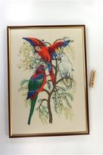 Kruissteek papegaaien, Huis en Inrichting, Minder dan 50 cm, Ophalen of Verzenden, Zo goed als nieuw, Minder dan 50 cm