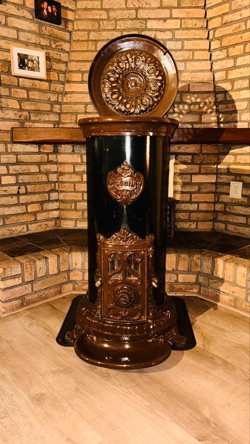 Mooie grote Godin hout of kolen kachel (10KW), Huis en Inrichting, Kachels, Gebruikt, Vrijstaand, Houtkachel, Hout, Ophalen
