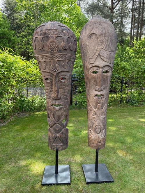 Tuinbeelden/maskers uit Timor, Tuin en Terras, Tuinbeelden, Nieuw, Hout, Ophalen