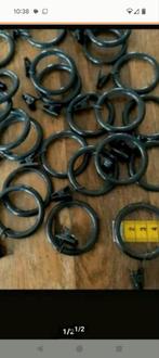 gordijnringen met klemmetjes, Huis en Inrichting, Stoffering | Gordijnen en Lamellen, Ophalen, Zwart, Minder dan 50 cm, Minder dan 100 cm