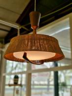 Vintage design hanglamp Temde leuchten sisal teak 70s, Ophalen, Gebruikt, ., Vintage