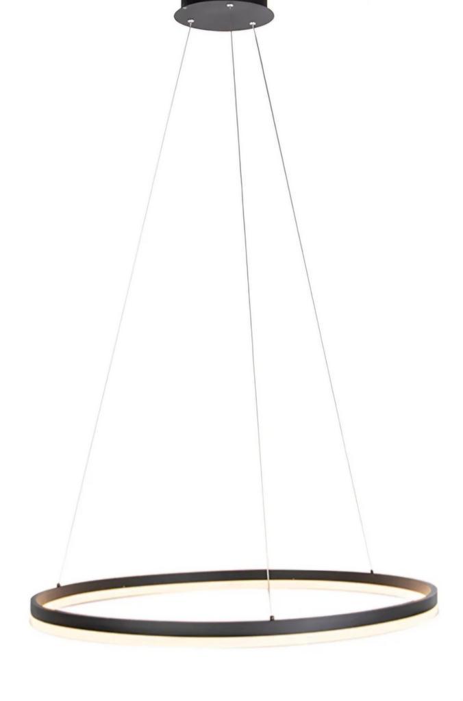 Design hanglamp zwart 80 cm LED warm wit Pendant lamp 99149, Huis en Inrichting, Lampen | Hanglampen, Zo goed als nieuw, 75 cm of meer
