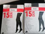 Nieuw 2 x Panty's maat 44-46 15 denier Black glanzend, Kleding | Dames, Leggings, Maillots en Panty's, Ophalen of Verzenden, Zo goed als nieuw