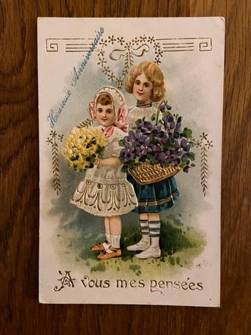 Oude ansichtkaart ansicht kaart A vous mes pensées beschikbaar voor biedingen
