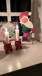 Zweedse vintage houten kabouter en kandelaars# 58, Diversen, Ophalen of Verzenden, Gebruikt