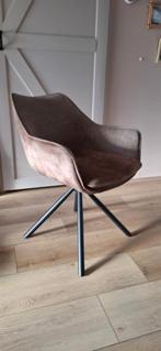 4 Draaibare Eettafelstoelen - Taupe/Bruin Stof, Ophalen of Verzenden