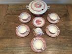 Boerenhoeve rood(Soepterrine met 6 stuks soepkom met schotel, Antiek en Kunst, Antiek | Servies los, Ophalen of Verzenden