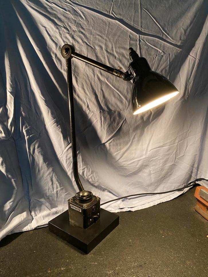 Hasco lamp industriële vintage bureau machinelamp, Huis en Inrichting, Lampen | Tafellampen, Gebruikt, 75 cm of meer, Metaal, Ophalen of Verzenden
