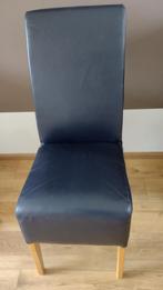 Eetkamerstoel, Huis en Inrichting, Stoelen, Ophalen, Gebruikt, Blauw, Leer