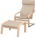 Poang chair with footstool, Ophalen of Verzenden, Zo goed als nieuw, 75 tot 100 cm