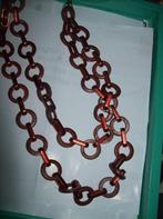 Ketting Rood Bruin tint Koorden Fraai Metalen Hangers, Sieraden, Tassen en Uiterlijk, Kettingen, Overige materialen, Verstelbaar