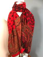 Pashmina rood stippen dots sjaal, Maat 46/48 (XL) of groter, Ophalen of Verzenden, Zo goed als nieuw, X