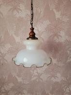 Vintage Hanglamp met Glazen Kap, Ophalen, Gebruikt, Glas, Vintage
