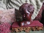 Buste beeld meisjeshoofd bronskleur resin? 22-20br Miekje, Ophalen of Verzenden