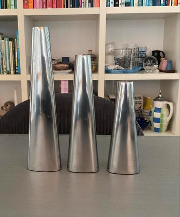 3x vintage IKEA Rönås aluminium kandelaars Ehlén Johansson beschikbaar voor biedingen