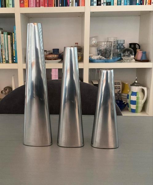 3x vintage IKEA Rönås aluminium kandelaars Ehlén Johansson, Huis en Inrichting, Woonaccessoires | Kandelaars en Kaarsen, Kandelaar