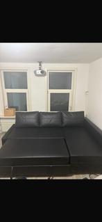 Ikea Friheten hoekslaapbank leer zwart z.g.a.n., Huis en Inrichting, 125 tot 150 cm, 150 tot 200 cm, Hoekbank, Leer