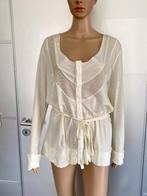 H338 Nieuw: Diesel maat L=42/44 lang top shirt blouse vest, Nieuw, Beige, Maat 42/44 (L), Ophalen of Verzenden