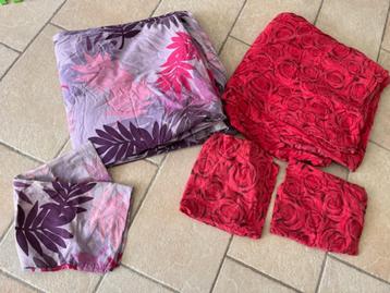 Dekbedovertrek, beddengoed 240x220 cm rood met 2 kussenslope beschikbaar voor biedingen