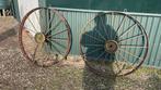 Oude Stalen wielen van ouderwets landbouwwerktuig, Antiek en Kunst, Ophalen