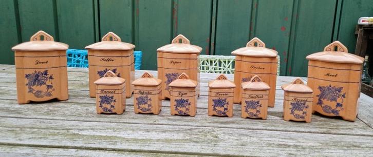 Keuken voorraadpotten aardewerk delfts handmade 11 stuks, Antiek en Kunst, Antiek | Keukenbenodigdheden, Ophalen of Verzenden