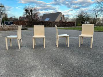 4x vintage Italiaanse lederen stoel Arper Italië jaren 80 beschikbaar voor biedingen