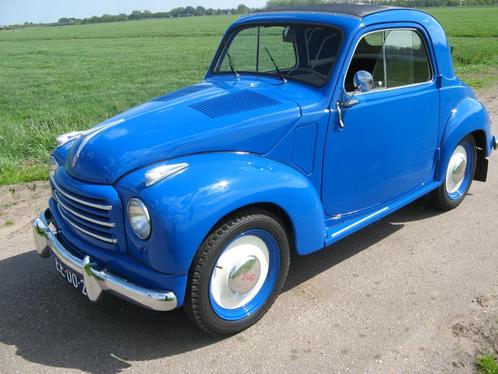 Fiat 500 C Topolino 1953, Auto's, Oldtimers, Particulier, Fiat, Benzine, Coupé, Handgeschakeld, Blauw, Beige, Overige bekleding