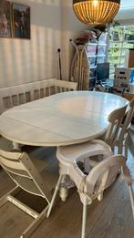 Mooie ovale of ronde eettafel wit, Huis en Inrichting, Tafels | Eettafels, Ophalen, Gebruikt, 100 tot 150 cm, Vijf personen of meer