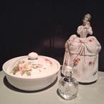 Parfumflesje zeepbakje poederdoos goud handbeschilderd., Antiek en Kunst, Ophalen of Verzenden