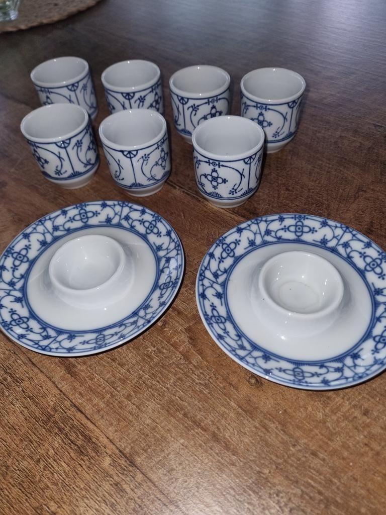 Vintage Eierdopjes Set Jager saks  blau, Ophalen of Verzenden