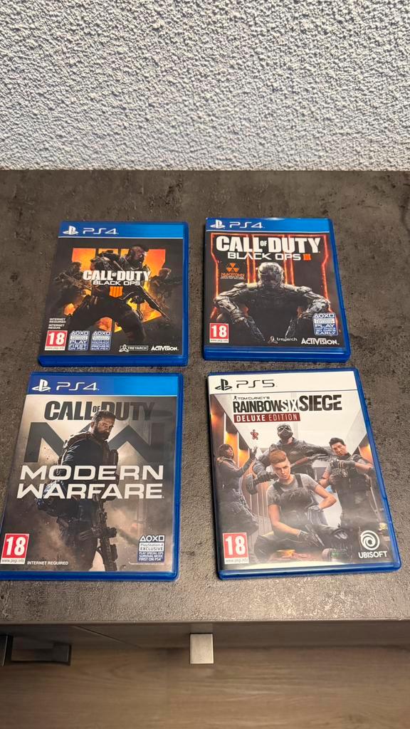 PS4/PS5 Games: Call of Duty & Rainbow Six Siege, Spelcomputers en Games, Games | Overige, Zo goed als nieuw, Shooter, 3 spelers of meer